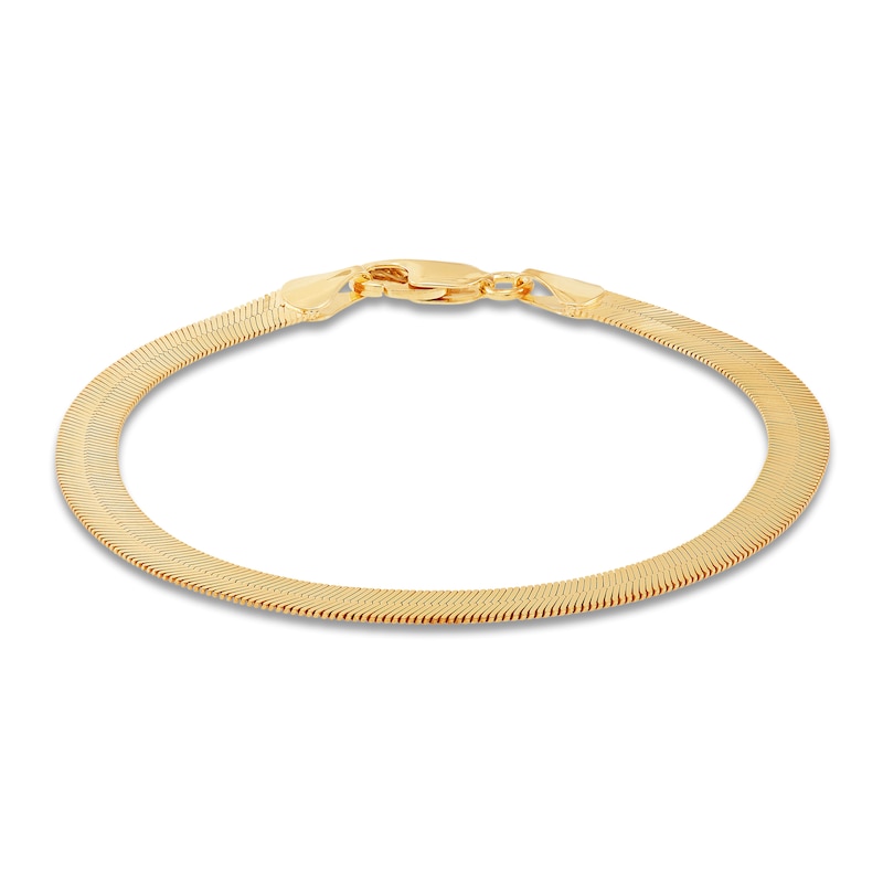 Solid Herringbone Chain Bracelet 5.53mm 10K Yellow Gold 7"