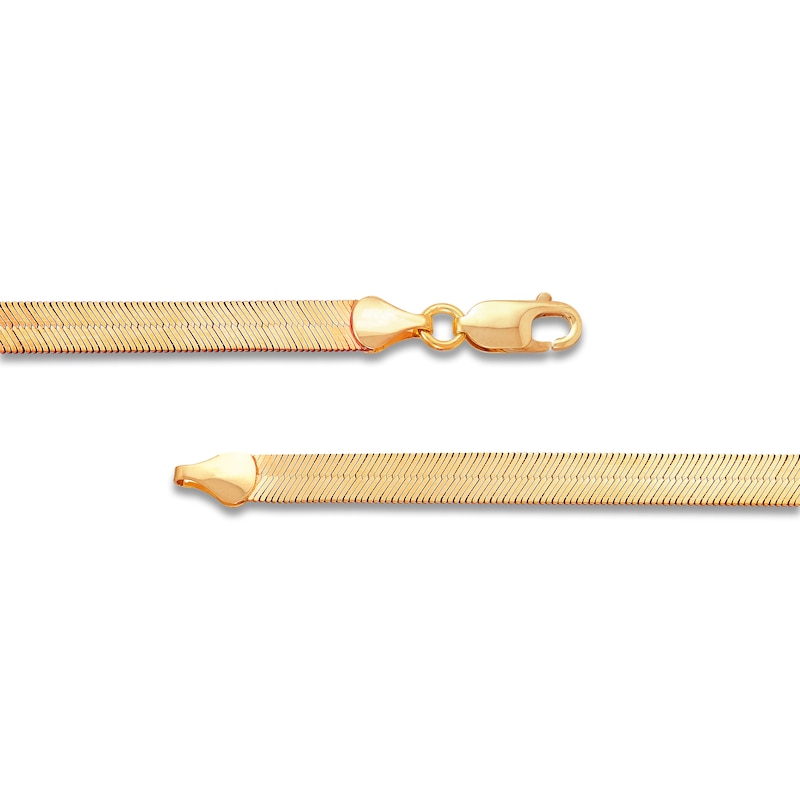 Solid Herringbone Chain Bracelet 5.53mm 10K Yellow Gold 7"