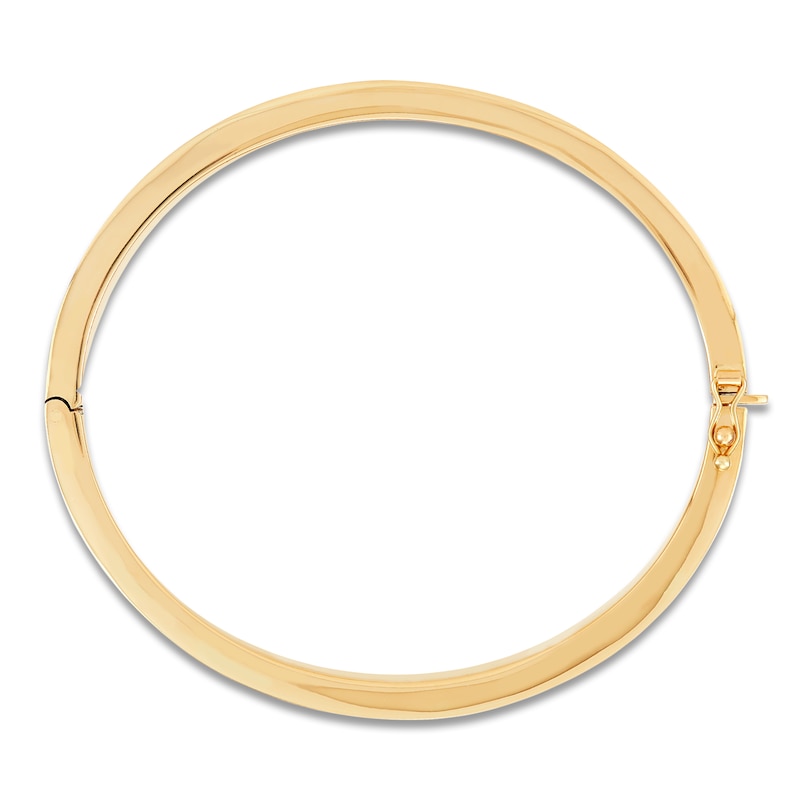 Main Image 2 of Flat-Edge Bangle Bracelet 10K Yellow Gold 7&quot;