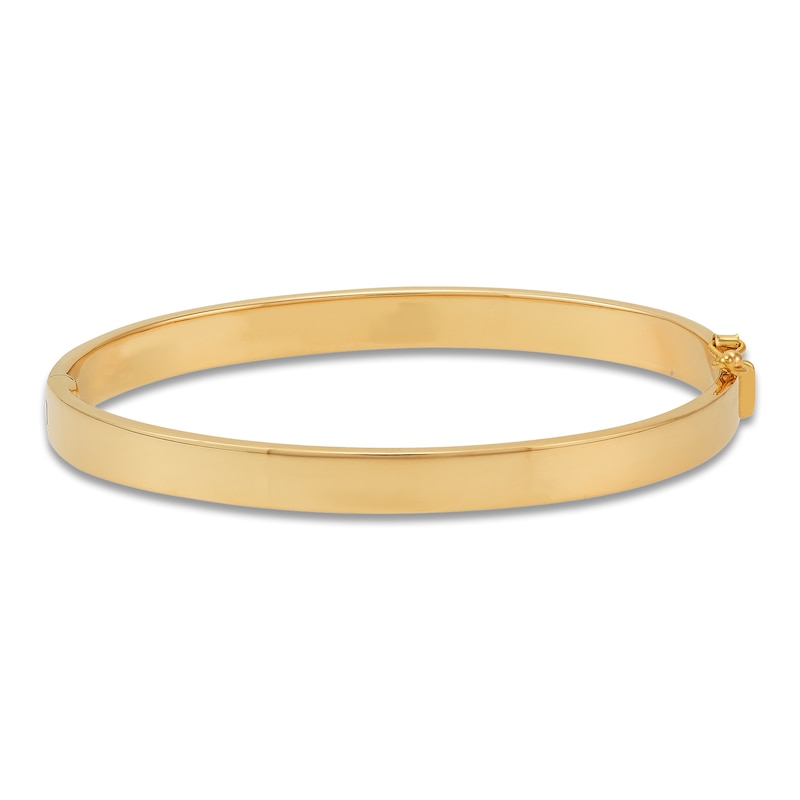 Main Image 1 of Flat-Edge Bangle Bracelet 5.9mm 10K Yellow Gold 6.5&quot;