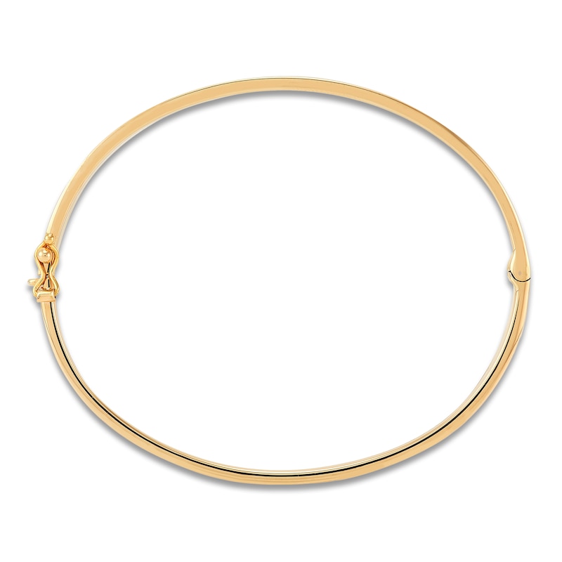 Main Image 2 of Flat-Edge Bangle Bracelet 5.9mm 10K Yellow Gold 6.5&quot;