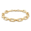 Thumbnail Image 1 of Hollow Oval Link Greek Key Bracelet 8.3mm 14K Yellow Gold 7.5&quot;