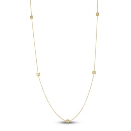 Crivelli Marquise-Cut Diamond Rondelle Station Necklace 3-5/8 ct tw 18K Yellow Gold 35.25&quot;