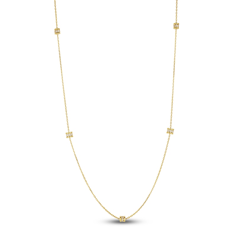 Main Image 1 of Crivelli Marquise-Cut Diamond Rondelle Station Necklace 3-5/8 ct tw 18K Yellow Gold 35.25&quot;