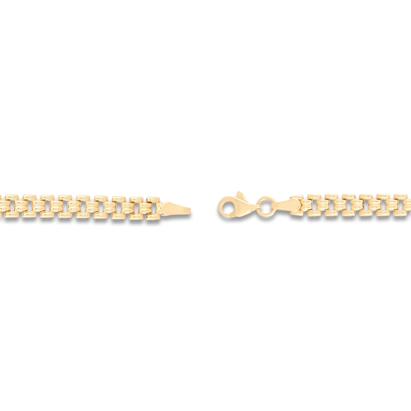 Main Image 3 of Panther Stampato Chain Bracelet 4.4mm 14K Yellow Gold 7.5&quot;