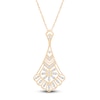 Thumbnail Image 1 of Vintage-Inspired Baguette & Round-Cut Diamond Chandelier Necklace 1/3 ct tw 14K Yellow Gold 18&quot;