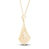 Thumbnail Image 3 of Vintage-Inspired Baguette & Round-Cut Diamond Chandelier Necklace 1/3 ct tw 14K Yellow Gold 18&quot;