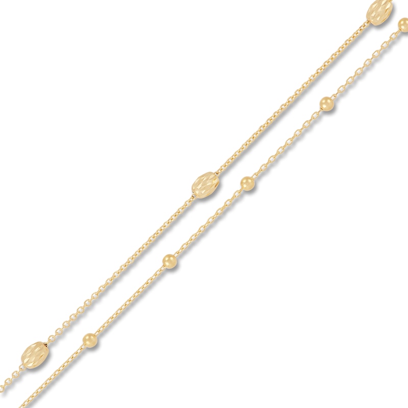 Main Image 3 of Italia D'Oro Bead Layered Lariat Necklace 14K Yellow Gold