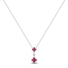 Thumbnail Image 1 of Natural Ruby & Diamond Accent Quatrefoil Necklace 14K White Gold 18&quot;