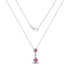 Thumbnail Image 2 of Natural Ruby & Diamond Accent Quatrefoil Necklace 14K White Gold 18&quot;