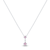 Thumbnail Image 3 of Natural Ruby & Diamond Accent Quatrefoil Necklace 14K White Gold 18&quot;