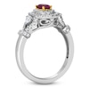 Thumbnail Image 2 of Le Vian Oval-Cut Natural Ruby Ring 1/2 ct tw Diamonds Platinum