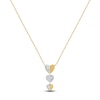 Thumbnail Image 1 of Multi-Diamond Heart Trio Drop Necklace 1/5 ct tw 10K Yellow Gold & Sterling Silver 18&quot;