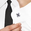 Thumbnail Image 3 of Men's White & Blue Lab-Created Sapphire Cufflinks Sterling Silver