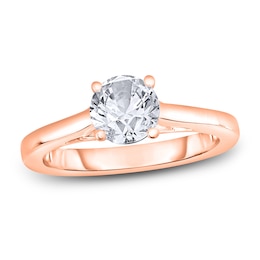 Diamond Solitaire Engagement Ring 1 ct tw Round 14K Rose Gold (I2/I)