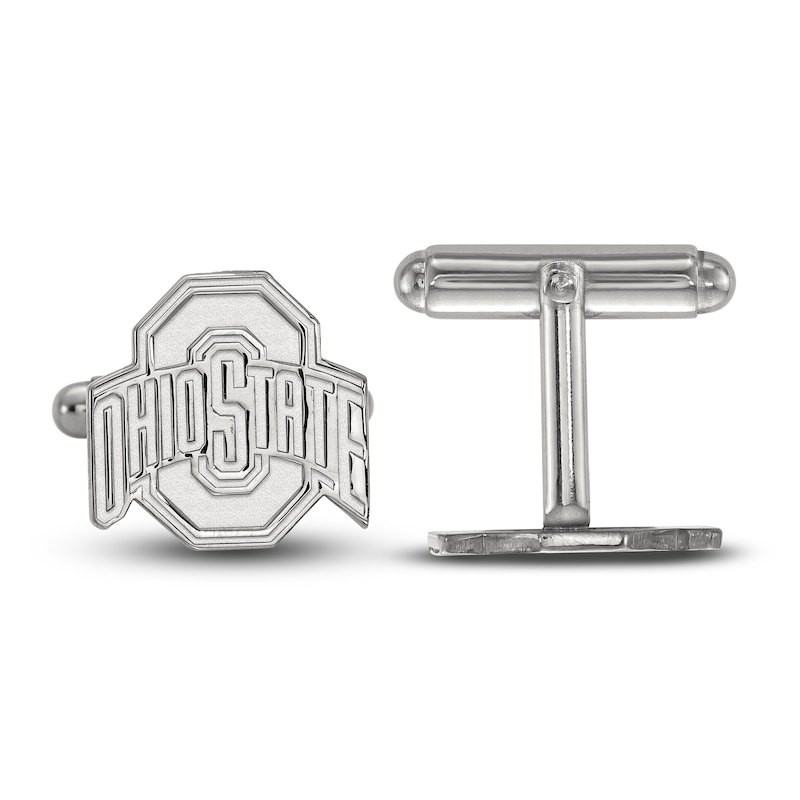 Main Image 1 of Ohio State University Medium Cuff Links Sterling Silver