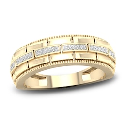 Men's Diamond Ring 1/15 ct tw Round 10K Yellow Gold