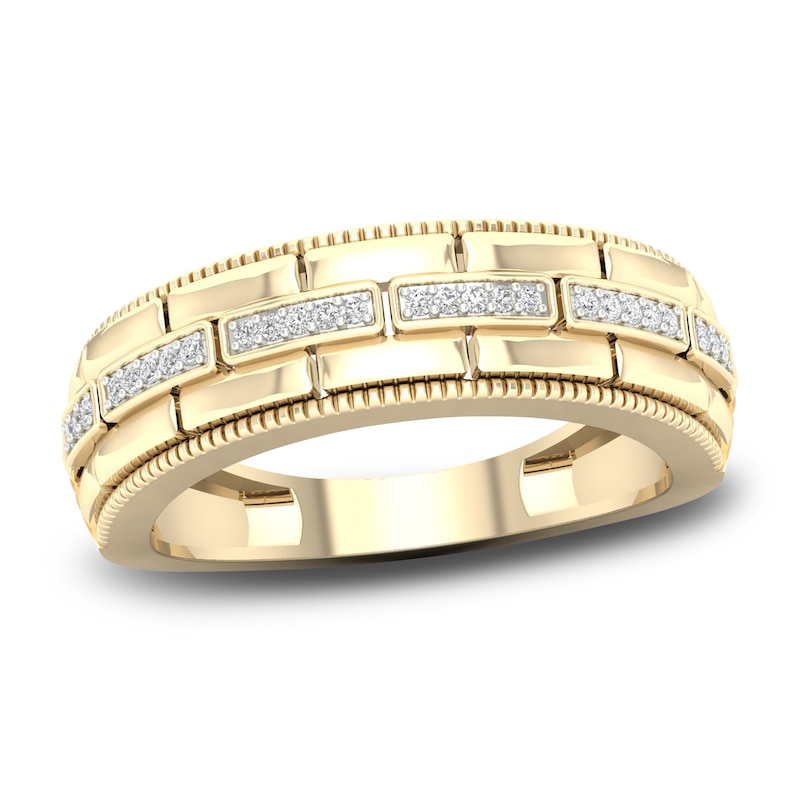 Men's Diamond Ring 1/15 ct tw Round 10K Yellow Gold