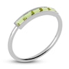 Thumbnail Image 2 of Juliette Maison Natural Peridot Baguette Bar Ring 10K White Gold