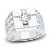 Thumbnail Image 1 of Men's Lab-Created Diamond Ring 3 ct tw Round 14K White Gold