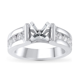 Diamond Engagement Ring Setting 3/4 ct tw Round 18K White Gold
