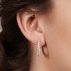 Thumbnail Image 3 of Diamond Hoop Earrings 2 ct tw Round 14K White Gold