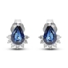 Thumbnail Image 1 of Natural Blue Sapphire Stud Earrings 1/8 ct tw Diamonds 14K White Gold