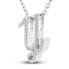 Thumbnail Image 2 of Diamond Initial Y Pendant Necklace 1/10 ct tw Round 10K White Gold