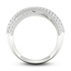 Thumbnail Image 3 of Lab-Created Diamond Criss-Cross Ring 1-3/4 ct tw Round/Baguette 14K White Gold