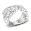 Thumbnail Image 4 of Lab-Created Diamond Criss-Cross Ring 1-3/4 ct tw Round/Baguette 14K White Gold