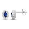 Thumbnail Image 1 of Natural Blue Sapphire Stud Earrings 1/5 ct tw Diamonds 14K White Gold