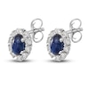 Thumbnail Image 2 of Natural Blue Sapphire Stud Earrings 1/5 ct tw Diamonds 14K White Gold