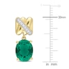 Thumbnail Image 2 of Y-Knot Lab-Created Emerald Earrings 1/15 Diamonds 14K Yellow Gold