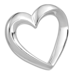 High-Polish Heart Slide Charm 14K White Gold