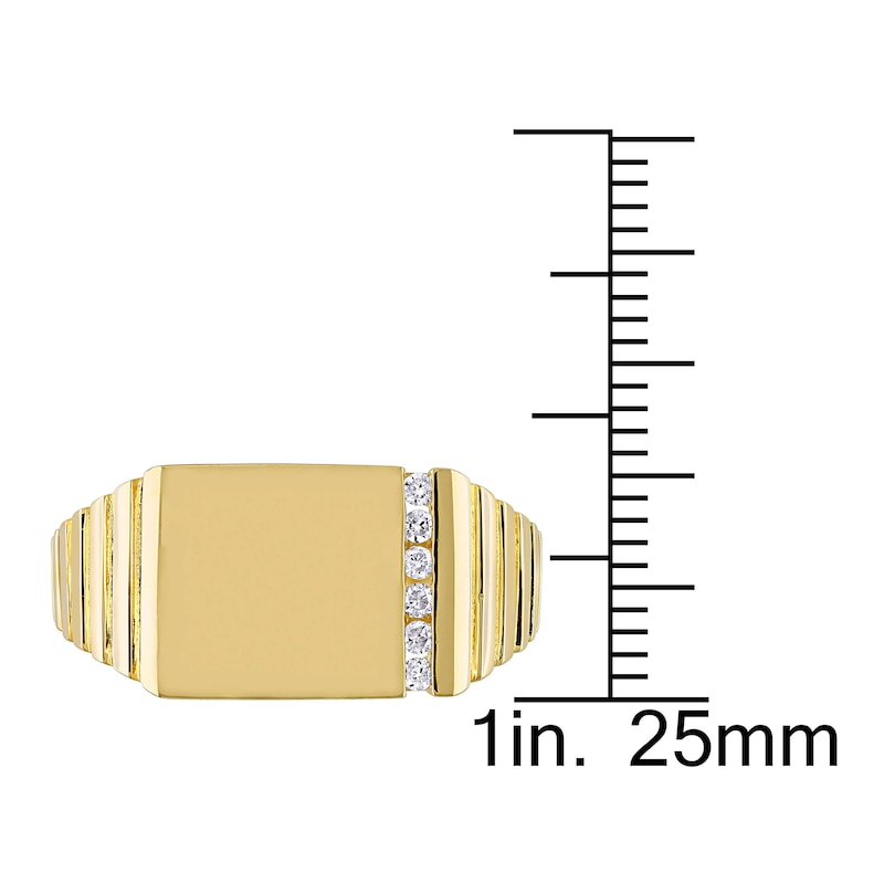 Main Image 4 of Men's Diamond Ring 1/10 ct tw Round 10K Yellow Gold