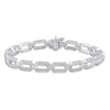 Thumbnail Image 0 of Diamond Paperclip Bracelet 3 ct tw Round/Baguette 14K White Gold 7"