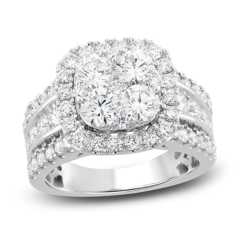 Main Image 1 of Diamond Engagement Ring 3 ct tw Round 14K White Gold