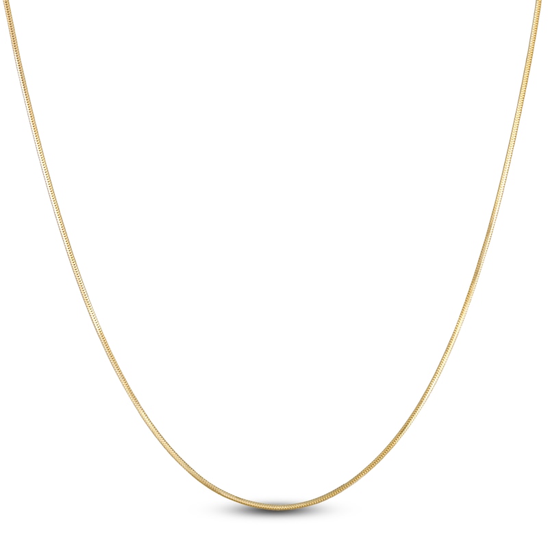 Solid Diamond-Cut Snake Chain Necklace 14K Yellow Gold 18" 1.2mm