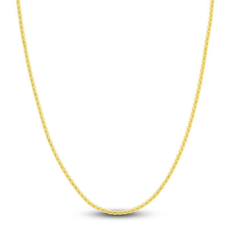 Solid Box Chain Necklace 18K Yellow Gold 22" 2.7mm