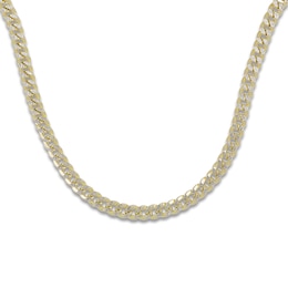 Semi-Solid Curb Chain Necklace 10K Yellow Gold 18&quot; 7.8mm