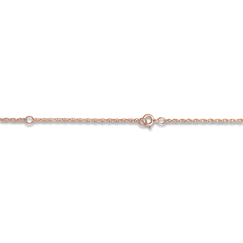 Main Image 3 of High-Polish Initial Bracelet Diamond Accents 14K Rose Gold 7.25&quot;