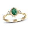 Thumbnail Image 1 of Natural Emerald & Diamond Ring 1/5 ct tw 14K Yellow Gold