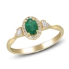 Thumbnail Image 2 of Natural Emerald & Diamond Ring 1/5 ct tw 14K Yellow Gold