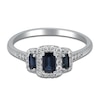 Thumbnail Image 1 of Natural Blue Sapphire & Diamond 3-Stone Ring 1/5 ct tw 14K White Gold