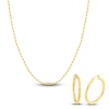 Thumbnail Image 1 of Rope Chain Necklace & Hoop Earring Set 14K Yellow Gold 2.3mm