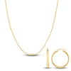 Thumbnail Image 2 of Rope Chain Necklace & Hoop Earring Set 14K Yellow Gold 2.3mm