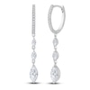 Thumbnail Image 2 of Diamond Dangle Earrings 1-1/2 ct tw Round/Marquise 14K White Gold