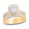 Thumbnail Image 1 of Round & Baguette-Cut Diamond Bridal Set 7/8 ct tw 14K Yellow Gold