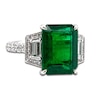 Thumbnail Image 0 of Natural Emerald Ring 1 ct tw Diamonds 18K White Gold