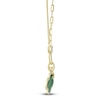 Thumbnail Image 2 of Shy Creation Natural Malachite & Diamond Clover Necklace 1/6 ct tw 14K Yellow Gold SC55023332V2